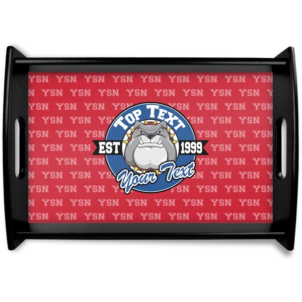 Custom School Mascot Black Wooden Tray - Small (Personalized)