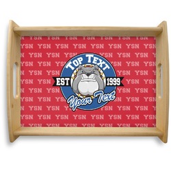 School Mascot Natural Wooden Tray - Large (Personalized)