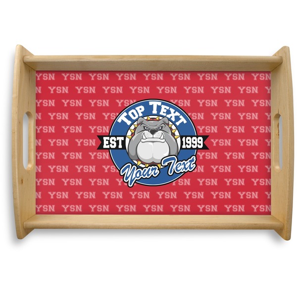 Custom School Mascot Natural Wooden Tray - Small (Personalized)