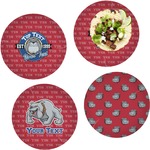School Mascot Set of 4 Glass Lunch / Dinner Plate 10" (Personalized)