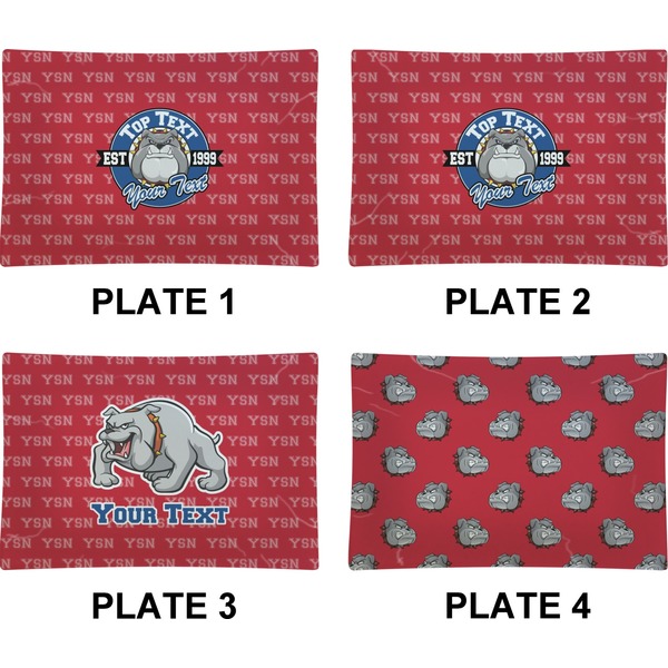 School Mascot Set of Rectangular Appetizer / Dessert Plates (Approval)