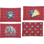 School Mascot Set of 4 Glass Rectangular Appetizer / Dessert Plate (Personalized)