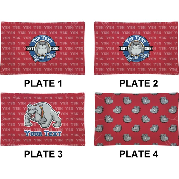 School Mascot Set of Rectangular Dinner Plates (Approval)