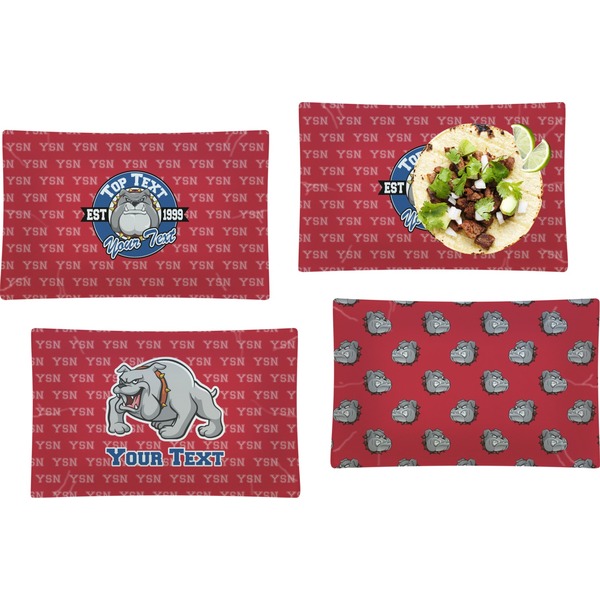 School Mascot Set of Rectangular Dinner Plates