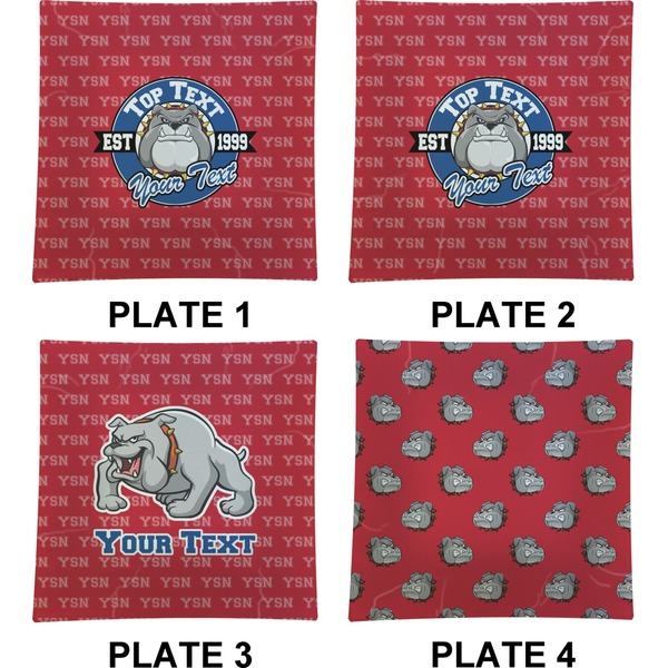 School Mascot Set of Square Dinner Plates (Approval)