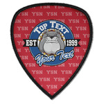 School Mascot Iron on Shield Patch A w/ Name or Text