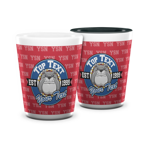 Custom School Mascot Ceramic Shot Glass - 1.5 oz (Personalized)
