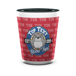 School Mascot Ceramic Shot Glass - 1.5 oz - Two Tone - Set of 4 (Personalized)
