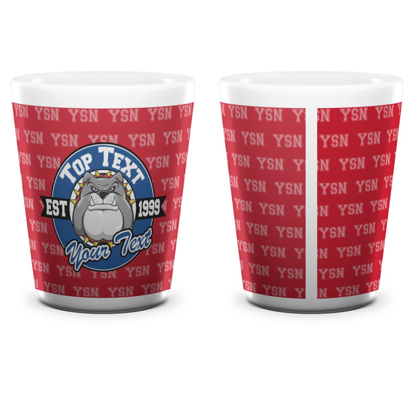 School Mascot Shot Glass - White - APPROVAL