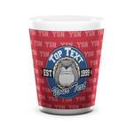 School Mascot Ceramic Shot Glass - 1.5 oz - White - Single (Personalized)