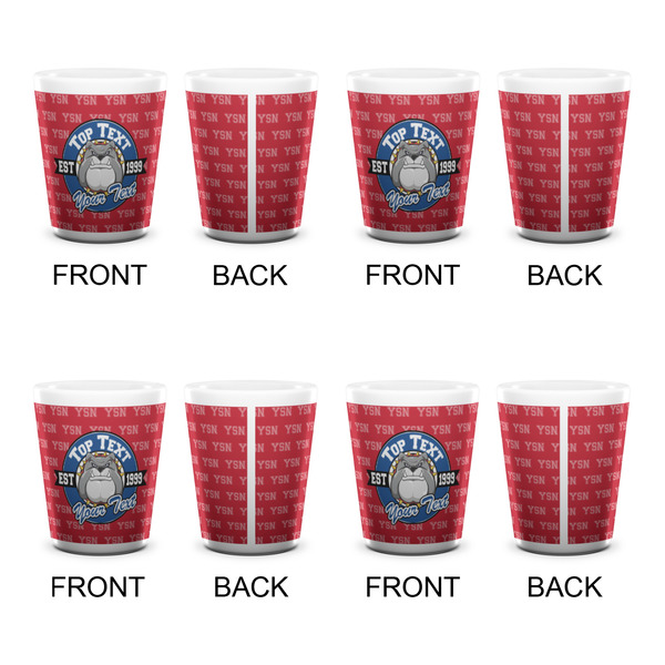 School Mascot Shot Glass - White - Set of 4 - APPROVAL