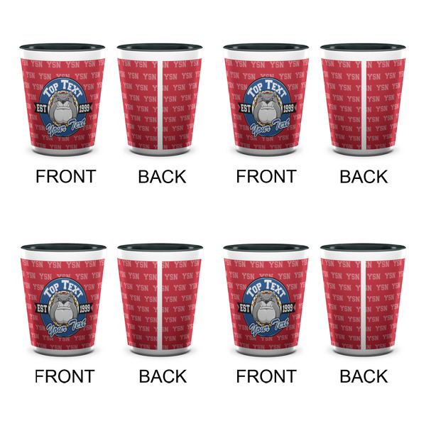 School Mascot Shot Glassess - Two Tone - Set of 4 - APPROVAL