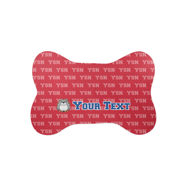 Custom School Mascot Bone Shaped Dog Food Mat (Small) (Personalized)
