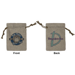 School Mascot Small Burlap Gift Bag - Front & Back (Personalized)
