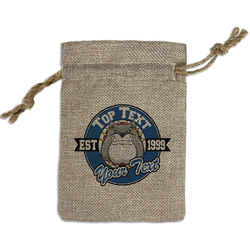 School Mascot Small Burlap Gift Bag - Front (Personalized)