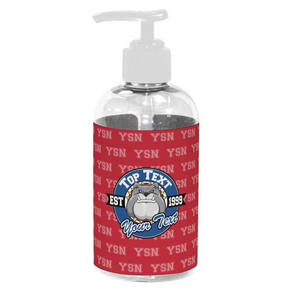 Custom School Mascot Plastic Soap / Lotion Dispenser (8 oz - Small - White) (Personalized)