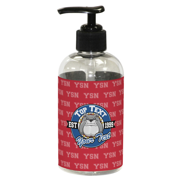 Custom School Mascot Plastic Soap / Lotion Dispenser (8 oz - Small - Black) (Personalized)