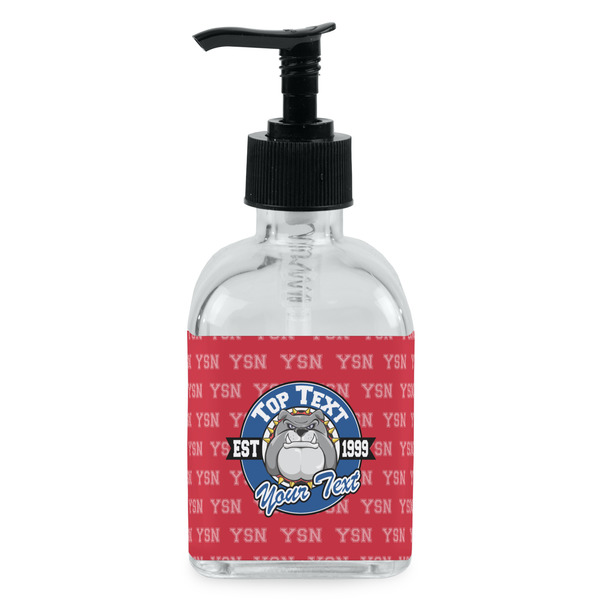 Custom School Mascot Glass Soap & Lotion Bottle - Single Bottle (Personalized)