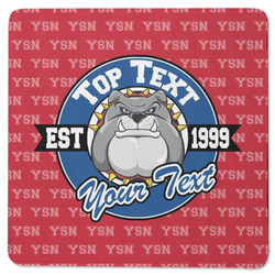 School Mascot Square Rubber Backed Coaster (Personalized)