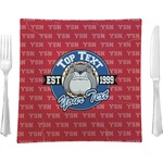 School Mascot 9.5" Glass Square Lunch / Dinner Plate- Single or Set of 4 (Personalized)
