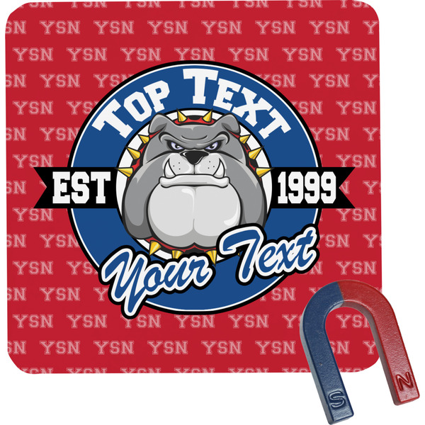 Custom School Mascot Square Fridge Magnet (Personalized)