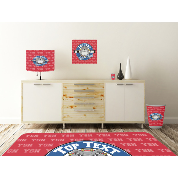 School Mascot Square Wall Decal Wooden Desk