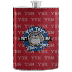 School Mascot Stainless Steel Flask w/ Name or Text