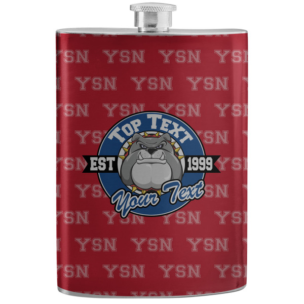 Custom School Mascot Stainless Steel Flask w/ Name or Text
