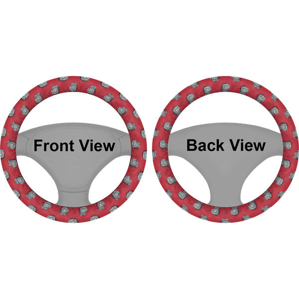 School Mascot Steering Wheel Cover- Front and Back
