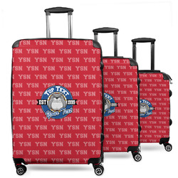 School Mascot 3 Piece Luggage Set - 20" Carry On, 24" Medium Checked, 28" Large Checked (Personalized)
