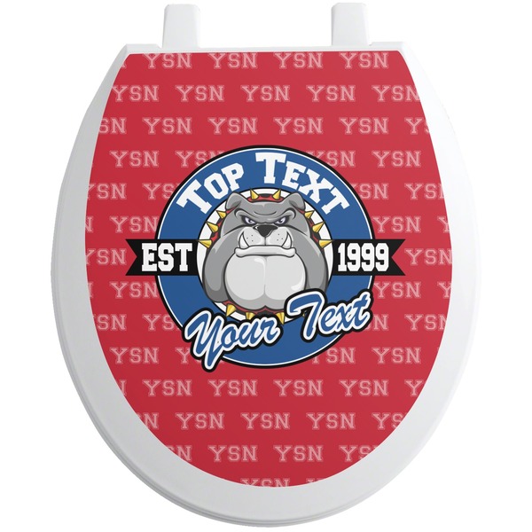 Custom School Mascot Toilet Seat Decal - Round (Personalized)