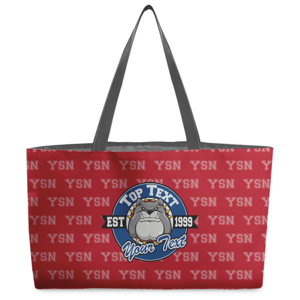 Custom School Mascot Beach Totes Bag - w/ Black Handles (Personalized)