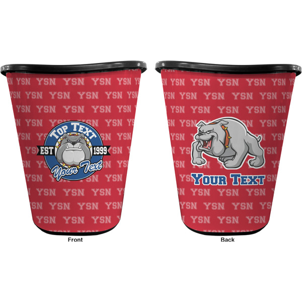 School Mascot Trash Can Black - Front and Back - Apvl