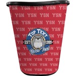 School Mascot Waste Basket - Single Sided (Black) (Personalized)