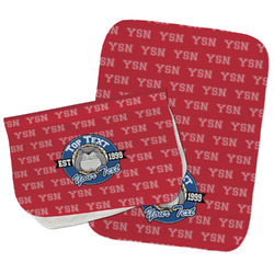 School Mascot Burp Cloths - Fleece - Set of 2 w/ Name or Text