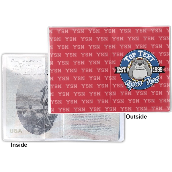 School Mascot Vinyl Passport Holder - Flat Front and Back