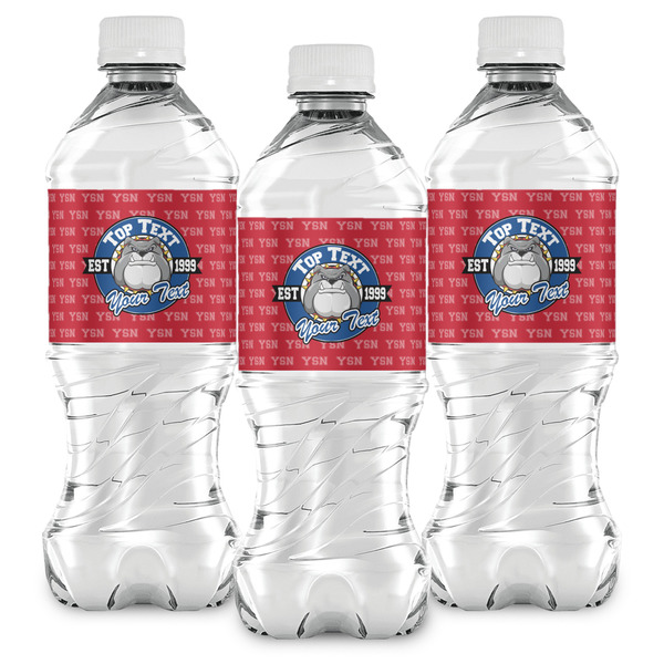 School Mascot Water Bottle Labels - Front View