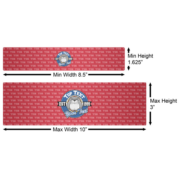 School Mascot Water Bottle Labels w/ Dimensions