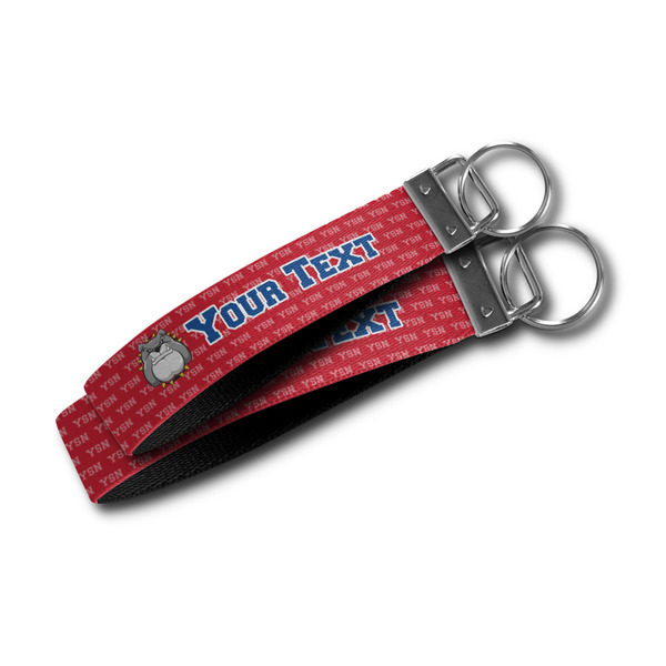 School Mascot Webbing Keychain FOBs - Size Comparison