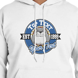 School Mascot Hoodie - White - Large (Personalized)