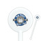 School Mascot 5.5" Round Plastic Stir Sticks - White - Double Sided (Personalized)