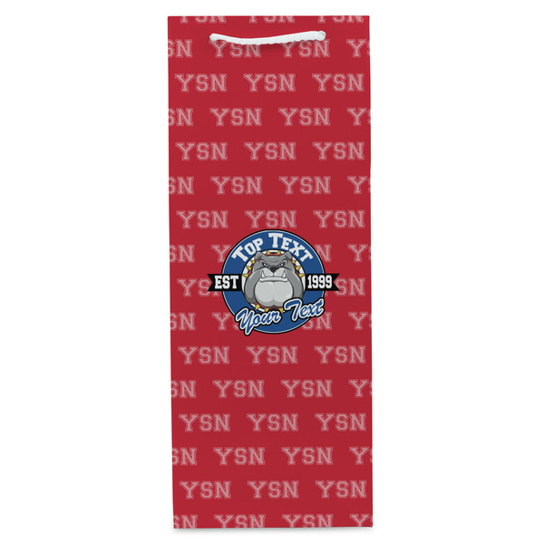 School Mascot Wine Gift Bag - Gloss - Front