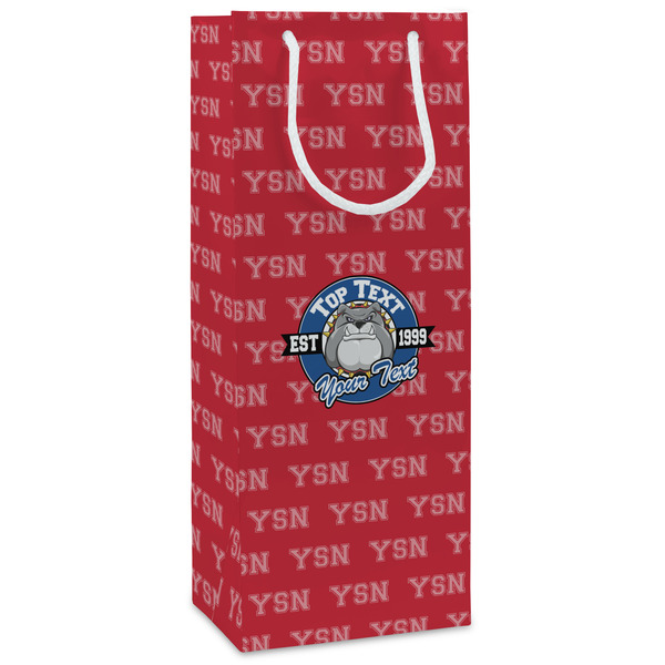 Custom School Mascot Wine Gift Bags - Gloss (Personalized)