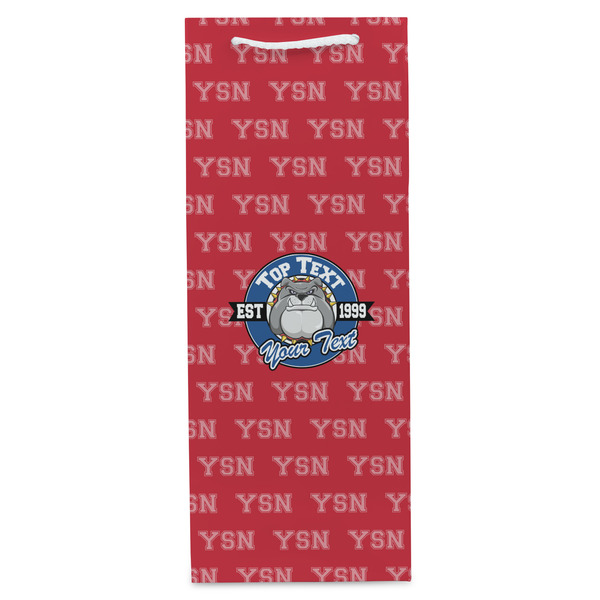 School Mascot Wine Gift Bag - Matte - Front