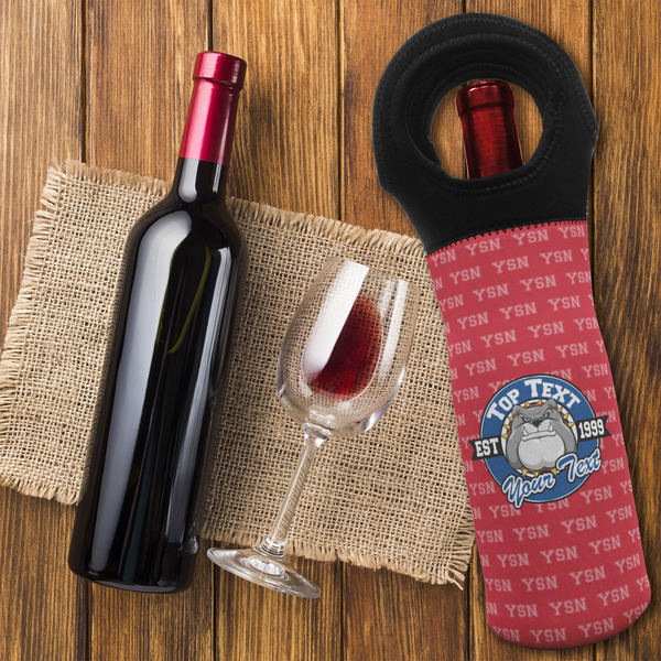 School Mascot Wine Tote Bag - FLATLAY