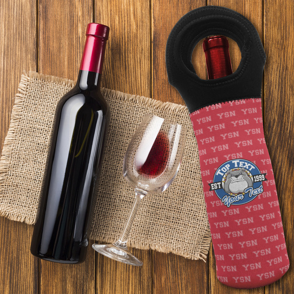 School Mascot Wine Tote Bag - FLATLAY