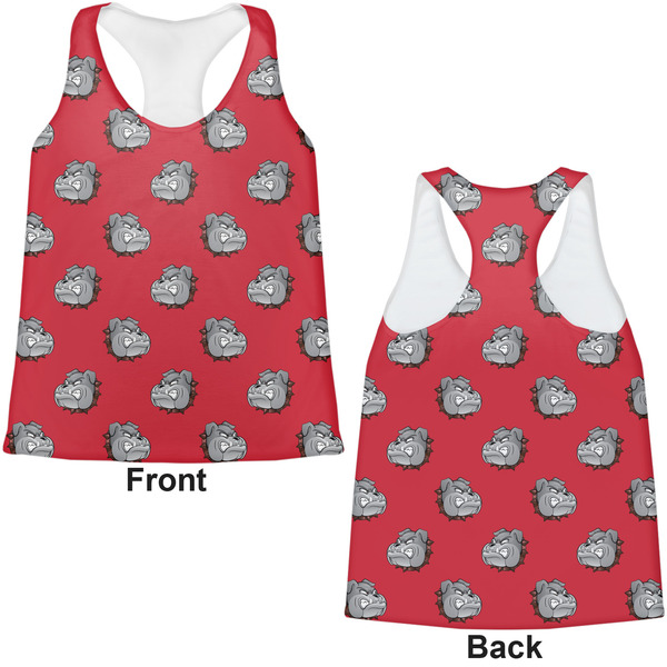 School Mascot Womens Racerback Tank Tops - Medium - Front and Back