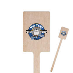 School Mascot 6.25" Rectangle Wooden Stir Sticks - Single Sided (Personalized)