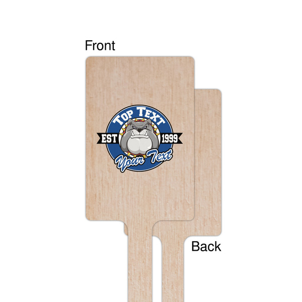 School Mascot Wooden 6.25" Stir Stick - Rectangular - Single - Front & Back