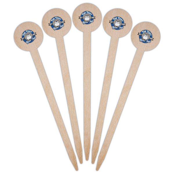 School Mascot Wooden 6" Food Pick - Round - Fan View